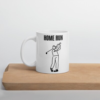 Golf - Home Run - Coffee Mug. Coffee Tea Cup Funny Words Novelty Gift Present White Ceramic Mug for Christmas Thanksgiving - image1